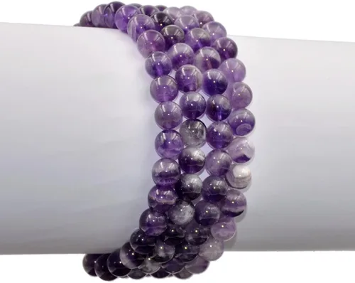 Miniatura 3 de AD Beads - Pulsera elástica de cuentas redondas naturales de 516 pulgadas