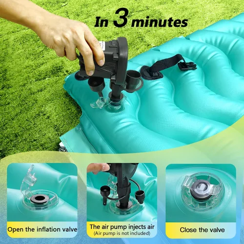 Miniatura 6 de Alfombra flotante inflable gigante mejorada 2025 - Flotador de piscina para adultos con hamaca para piscina, piscina, playa, lago para fiesta 2-Verde