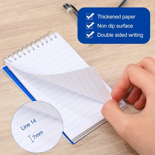 Miniatura 3 de Leelosp Cuadernos pequeños en espiral de 3 x 5 pulgadas, mini bloc de notas de bolsillo con forro y encuadernación de alambre para regalos escolares