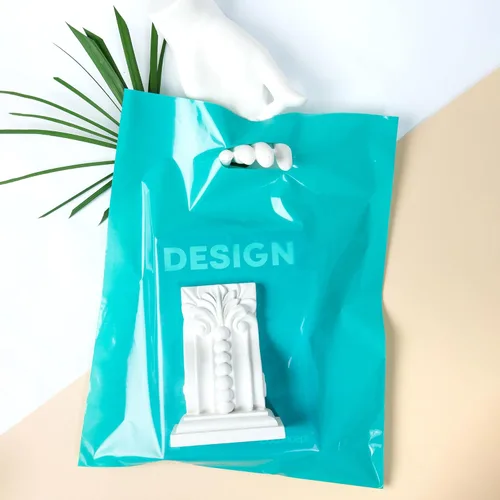 Miniatura 6 de Choice Marts 100 bolsas de plástico verde azulado con asas, 12 x 15 pulgadas, bolsas de regalo de color verde azulado brillante de 2 mil de grosor