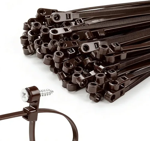 Miniatura 6 de 200 PCS 4 inch Black Zip Ties with Screw Hole 50lbs Mountable head Cable Ties Straps Multipurpose Heavy Duty Nylon Cable Zip Ties with Screw