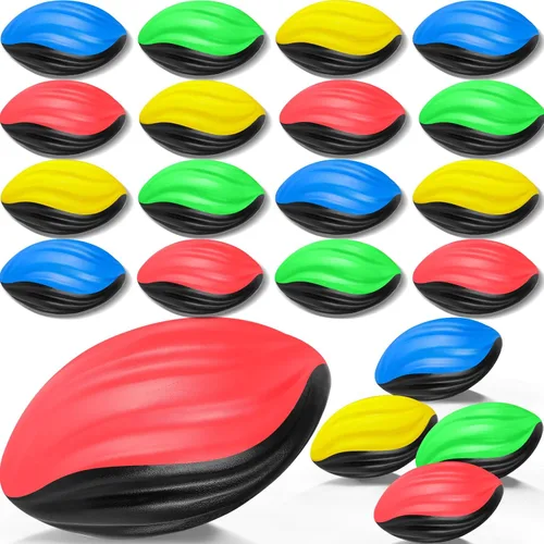 Jerify Paquete de 20 minibalones de fútbol a granel de 7 pulgadas, de espuma en espiral, suaves, para juegos en interiores y exteriores, suministros