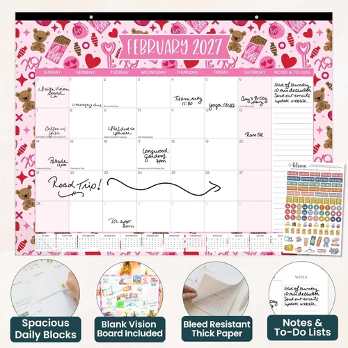 Miniatura 4 de bloom daily planners Calendario de escritorio 2026-2027 – Calendario de pared grande del año académico (julio de 2026 a julio de 2027) – 21 x 16