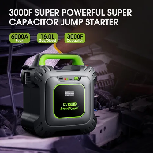 Miniatura 5 de KeenPower Arrancador de batería de supercondensador 6000A [Versión de abrazaderas y pantalla mejoradas] – Sin batería tradicional, alimentado por 6