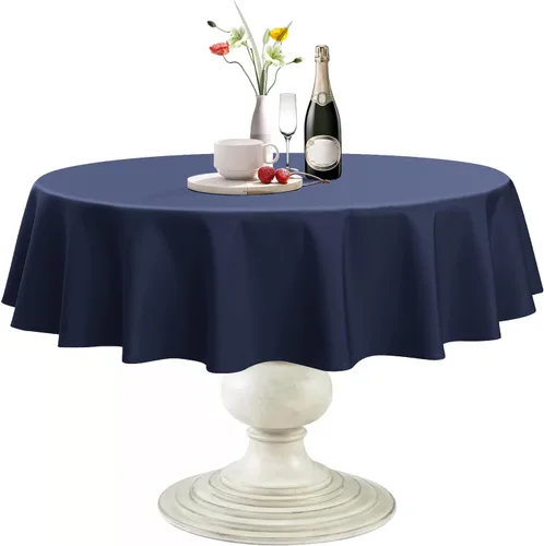 Miniatura 14 de Softalker Mantel Redondo, Impermeable y Resistente a las Manchas, Mantel de Tela Sin Arrugas, Lavable, Poliéster de 210GSM, Cubierta de Mesa