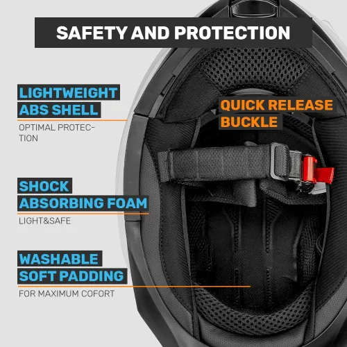 Miniatura 4 de Westt Cascos modulares para motocicleta - Casco integral para motocicleta con visera doble abatible, aprobado por DOT, Casco para hombres y mujeres