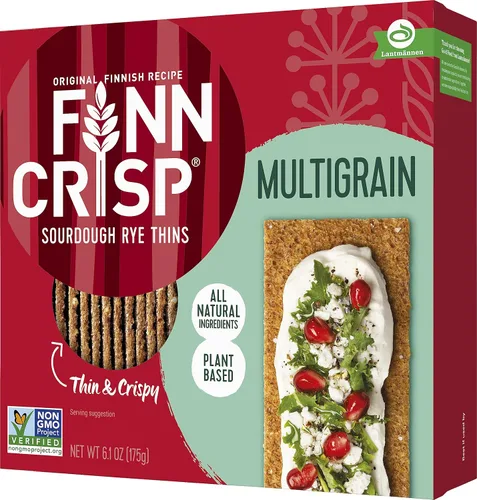 Miniatura 14 de Finn Crisp Pan de centeno crujiente con alcaravea 7 oz Delicadamente delgadas, crujientes y planas rebanadas de centeno con alcaravea Autentico