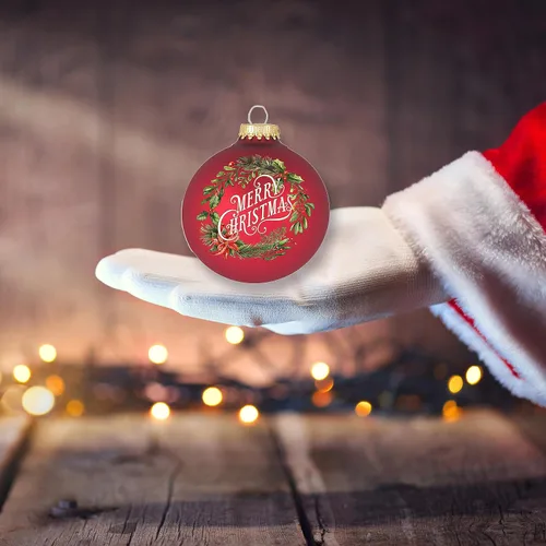 Miniatura 5 de Adornos de árbol de Navidad de vidrio - 67 mm/2.625" [4 piezas] Bolas decoradas de Adornos navideños sin costuras para colgar de Christmas by Krebs