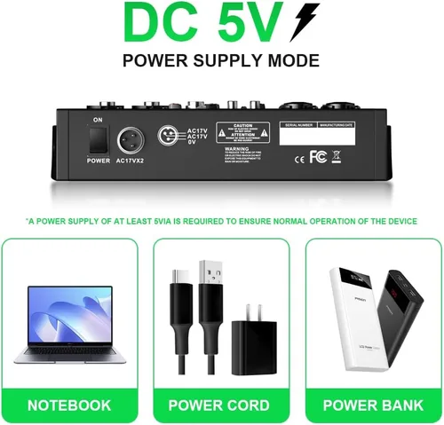 Miniatura 7 de MW-4 Consola de sonido portátil profesional de 4 canales Bluetooth 5.0 Tarjeta de sonido USB 99 sonidos de audio DJ Karaoke en vivo Grabación