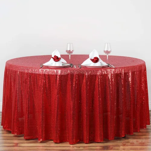 Miniatura 4 de BalsaCircle Mantel redondo de lentejuelas champán de 120 pulgadas para bodas, fiestas, pasteles, postres, eventos, mantelería