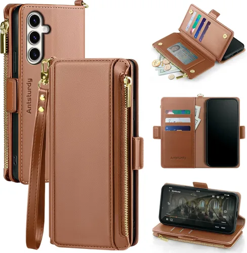 Miniatura 12 de Antsturdy Funda compatible con Samsung Galaxy S23 FE 5G con tarjetero para mujeres y hombres, funda de teléfono con bloqueo RFID, funda protectora