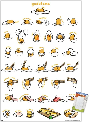 Miniatura 15 de Trends International - Póster de Gudetama con diseño de cuadrícula, para pared, 14.725 x 22.375 pulgadas, versión con marco de madera tipo granero