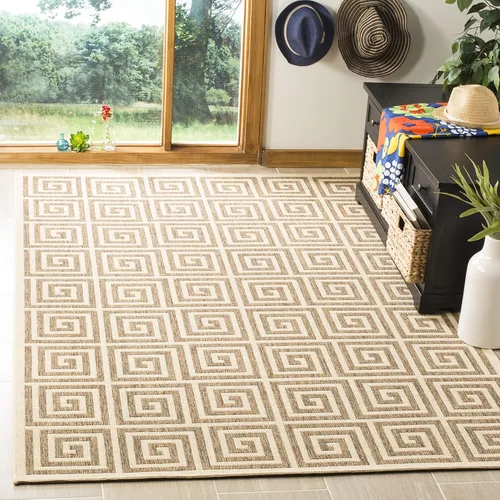 Miniatura 10 de SAFAVIEH Linden Collection - Alfombra lavable para exteriores, alfombra de pasillo de 2.2 x 8 pies, color rojo y crema, no desprende pelusa y fácil