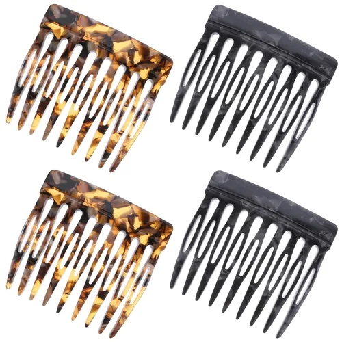 4 peines laterales franceses para pequeños giros franceses, pinzas decorativas para el cabello, clips de sujeción fuerte para moño, accesorios de
