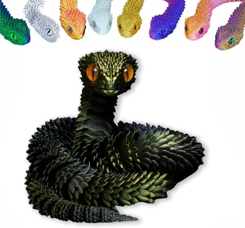 Miniatura 16 de Conjunto de Animales Impresos en 3D Juguetes de Serpiente Impresos en 3D Juguete Fidget Articulado Flexible Impreso en 3D Animales Impresos en 3D