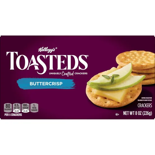 Miniatura 9 de Toasteds Galletas saladas, aperitivos para fiestas, Buttercrop, caja de 8 onzas (1 caja)