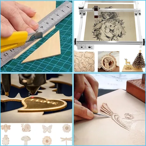 Miniatura 6 de Paquete de 18 hojas de madera de tilo seleccionadas para manualidades, hojas de madera contrachapada de 0.059 in de grosor de 5 x 7 x 1/16 pulgadas