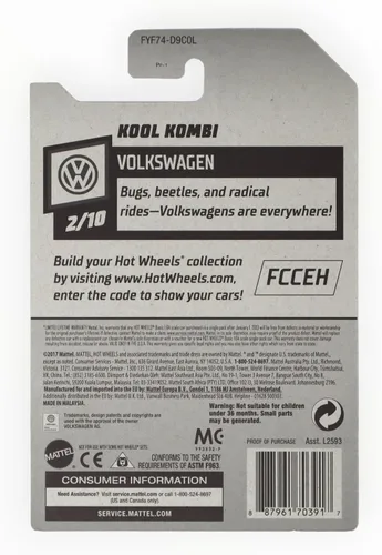 Miniatura 2 de Hot Wheels Volkswagen Series 2/10 Kool Kombi 136/250, blanco