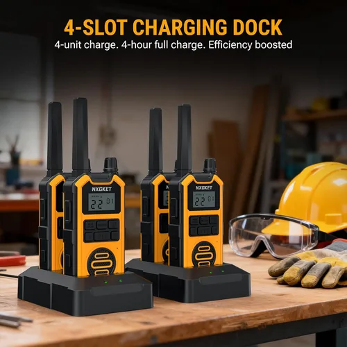 Miniatura 6 de NXGKET Walkie Talkies de alta resistencia para adultos, radios bidireccionales de largo alcance, IP67 impermeable, 2M a prueba de caídas, NOAA