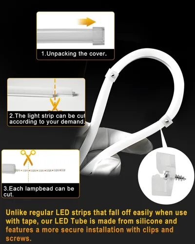 Miniatura 3 de Qasim Tiras LED secuenciales APP Control Bluetooth RGB Multi Color Faro 24 pulgadas LED Correr Luces Diurnas Flexible DRL Tubo Tira 12V 2 Pack
