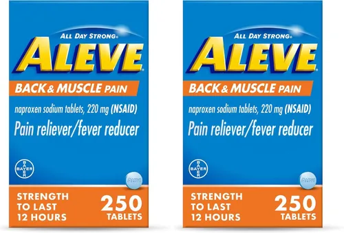 Miniatura 11 de Aleve Tabletas de naproxeno sódico para aliviar el dolor de espalda y músculo, alivio del dolor y reductor de fiebre, medicina para el cuerpo, 250