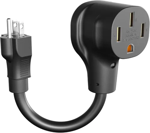 Adaptador de 50 amperios a 110 V - NEMA 5-15P macho a 14-50R hembra Heavy Duty 10 AWG/3 12 pulgadas RV PowerAdapter para 14-50 enchufe nivel 2 a