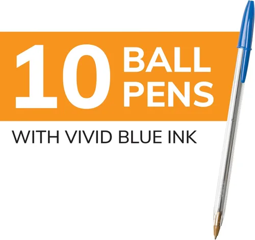 Miniatura 2 de BIC Cristal Xtra Smooth Bolígrafo de Punta de Bola, Punta Media (1.0mm), Azul, 10