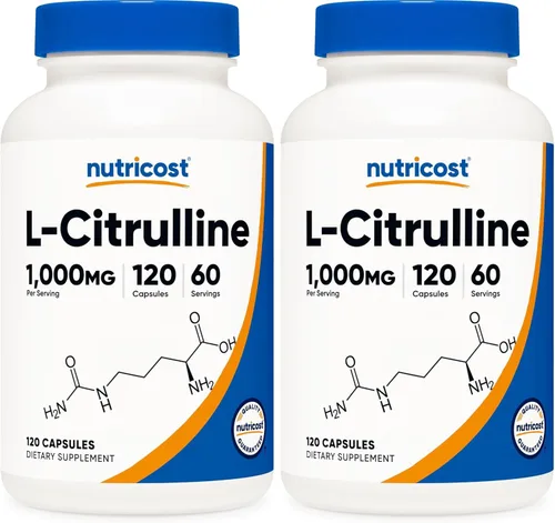 Miniatura 7 de Nutricost L-Citrulina 500 mg, 120 cápsulas – Sin gluten, sin OMG, 1000 mg por porción (60 Serv)