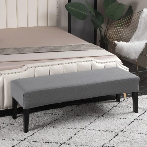 Miniatura 15 de Fundas de banco rectangulares, funda extraíble para silla de comedor, ajuste suave, universal, elásticas, antipolvo, lavable, protector de asiento