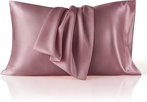 Miniatura 49 de Bedsure Paquete de 2 fundas de almohada de satén similares a las fundas de almohada de seda tamaño estándar, funda de almohada para mujeres que 01