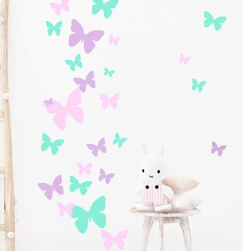 Miniatura 8 de Calcomanías de pared de mariposas para adolescentes y niñas, calcomanías de pared para dormitorio, decoración de habitación de niños, decoración