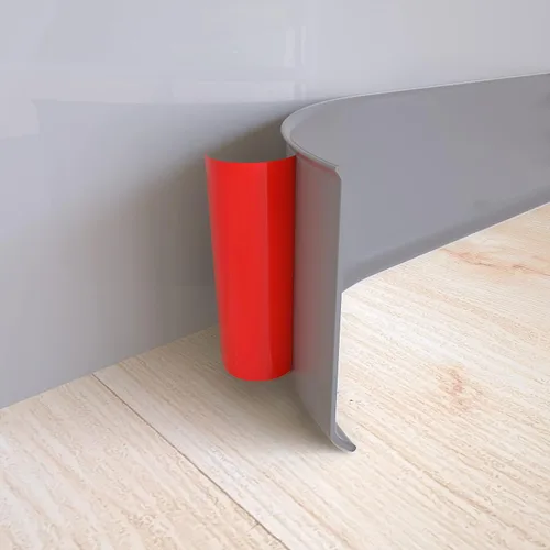 Miniatura 11 de Moldura flexible para zócalo, 4 pulgadas x 20 pies, base de vinilo para despegar y pegar, base de pared de goma autoadhesiva (S100, blanco)