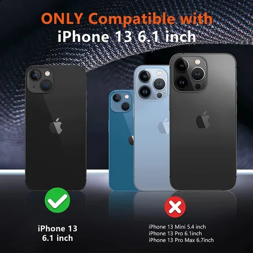 Miniatura 2 de SPIDERCASE Funda diseñada para iPhone 13, protección contra caídas de grado militar de 10 pies, con 2 protectores de pantalla de vidrio templado