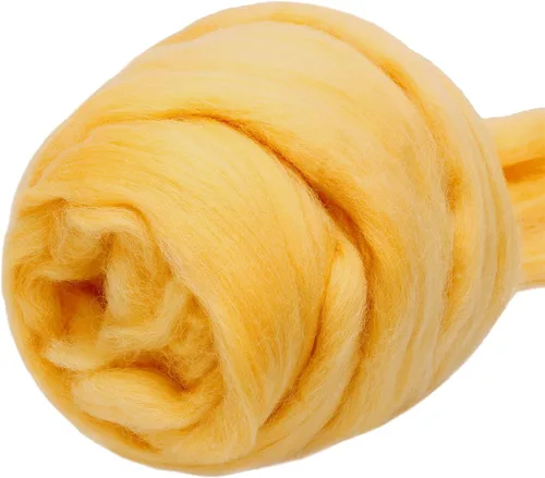 Miniatura 24 de 3.53 oz lana Roving, suministros de fieltro de lana, lana pura, hilo grueso, hilado de lana giratoria para fieltro de aguja, fieltro húmedo, Blanco