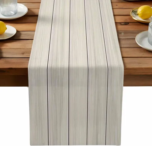 Miniatura 38 de Ocean Hues Farmhouse - Camino de mesa de lino y algodón, estilo retro, con textura de madera de granero rústica, degradado, azul, gris, Azul