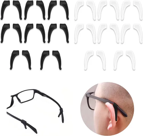 Miniatura 11 de SooGree 16 pares de agarres antideslizantes de silicona para las orejas, ganchos sujetadores de gafas para las orejas evitan que las gafas se