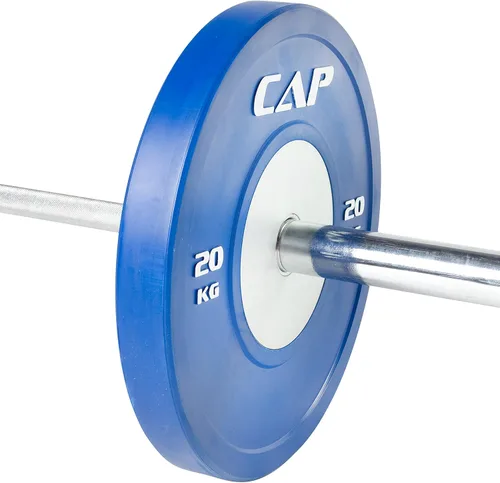 Miniatura 3 de CAP Barbell - Disco de goma de competición olímpica, con centro de acero (individual), compatible con barras de 5.08 cm.