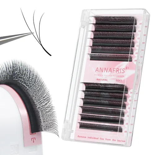 Miniatura 9 de Extensiones de pestañas postizas 3D con forma de W de trébol, 0.07 L, rizo de 0.315-0.591 in, volumen mixto, extensiones de pestañas autoaplicables