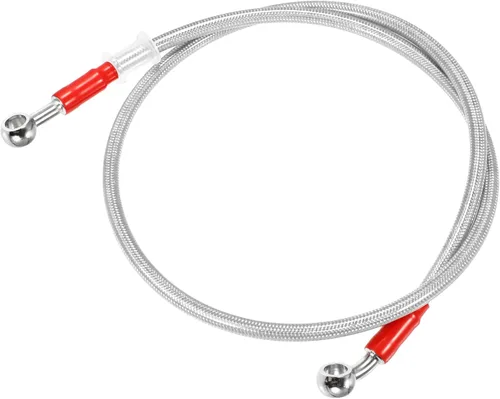 Miniatura 15 de X AUTOHAUX 90.6 in 90.55 "0.394 in ID motocicleta hidráulica línea de aceite manguera de aceite 28 ° 0 ° cable trenzado de acero inoxidable para ATV