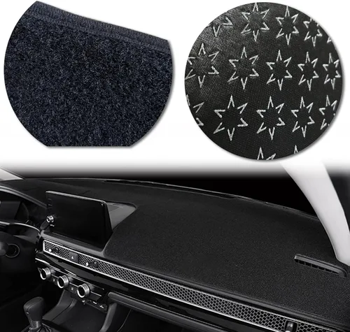 Miniatura 5 de Funda para salpicadero ajustable negra para consola central, tapete protector parasol compatible con Honda 11 Civic 2021 2022 Coupé (borde negro)