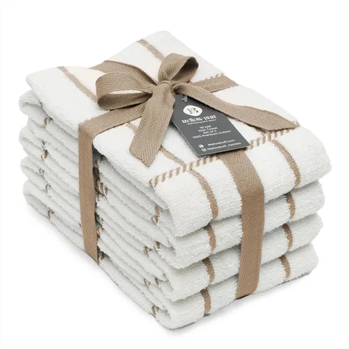 Miniatura 25 de Toallas de cocina 100% algodón de terry Mellow Buff, paquete de 4, 16 x 26 pulgadas, toallas de cocina súper suaves y absorbentes, perfectas