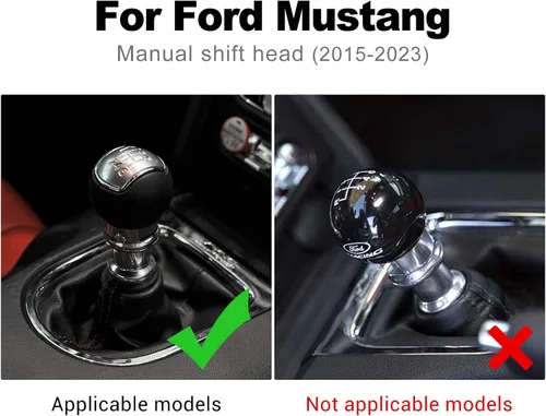 Miniatura 2 de AIRSPEED Para Mustang - Cubierta de la perilla de la palanca de cambios de fibra de carbono, accesorios interiores, calcomanía para Ford Mustang