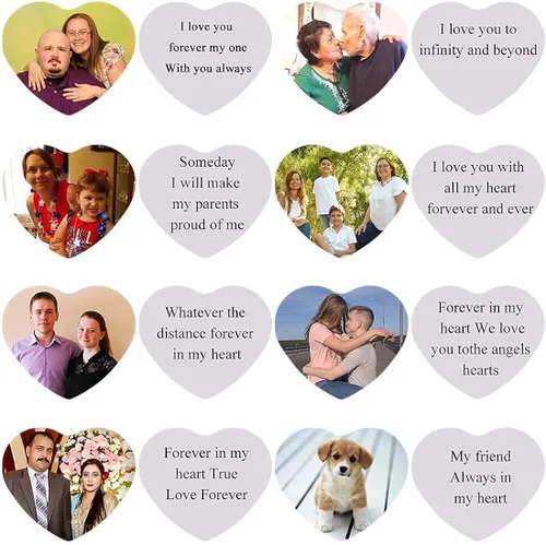 Miniatura 5 de Collar personalizado para foto con texto en forma de corazónse puede grabar cualquier nombre personalizado de silicona foto placa de perro de acero