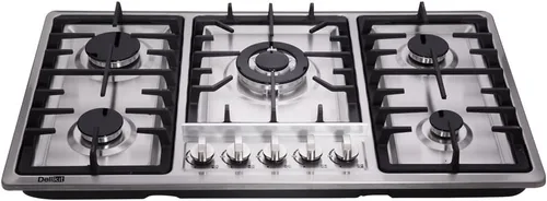 Miniatura 2 de Deli-kit® Placa de cocina de gas de 34 pulgadas, doble combustible sellado, 5 quemadores, cocina de gas de acero inoxidable, cocina de gas Drop-In