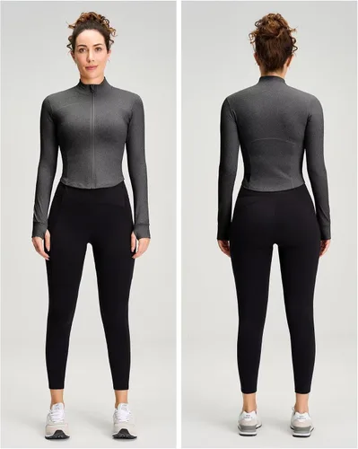 Miniatura 2 de QUEENIEKE Womens Athletic Workout Jackets Cottony-Soft Full Zip Slim Fit Running Jacket 0703