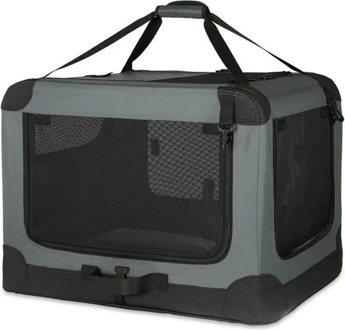 Miniatura 10 de Amazon Basics Jaula suave plegable portátil para perros, puerta doble, perrera de viaje plegable, fácil de instalar, resistente, segura, XL 42 x 31