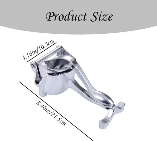 Miniatura 2 de Exprimidor de limón de acero inoxidable – Exprimidor manual de cítricos resistente para limón, lima, naranja y pomelo con mango ergonómico
