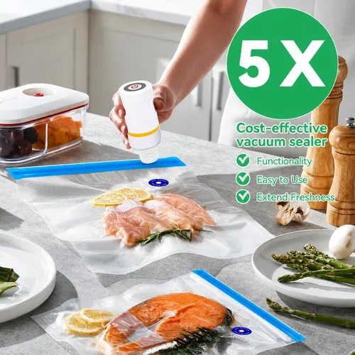Miniatura 2 de Juego de 42 selladores al vacío Sous Vide, 30 bolsas reutilizables, 5 clips y clips de sellado para cocinas Anova, Joule
