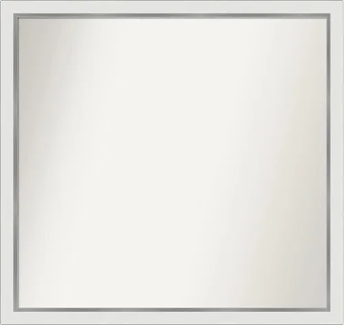 Miniatura 429 de Amanti Art Espejo de baño blanco para sobre el fregadero, 30 x 35 pulgadas, espejo de tocador rectangular estrecho de Eva de oro blanco, marco