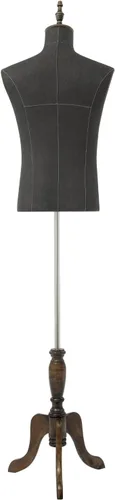 Miniatura 9 de Torso de maniquí masculino con soporte de madera, altura ajustable de 59-71 pulgadas, forma de vestido para exhibición de trajes, costura y Negro